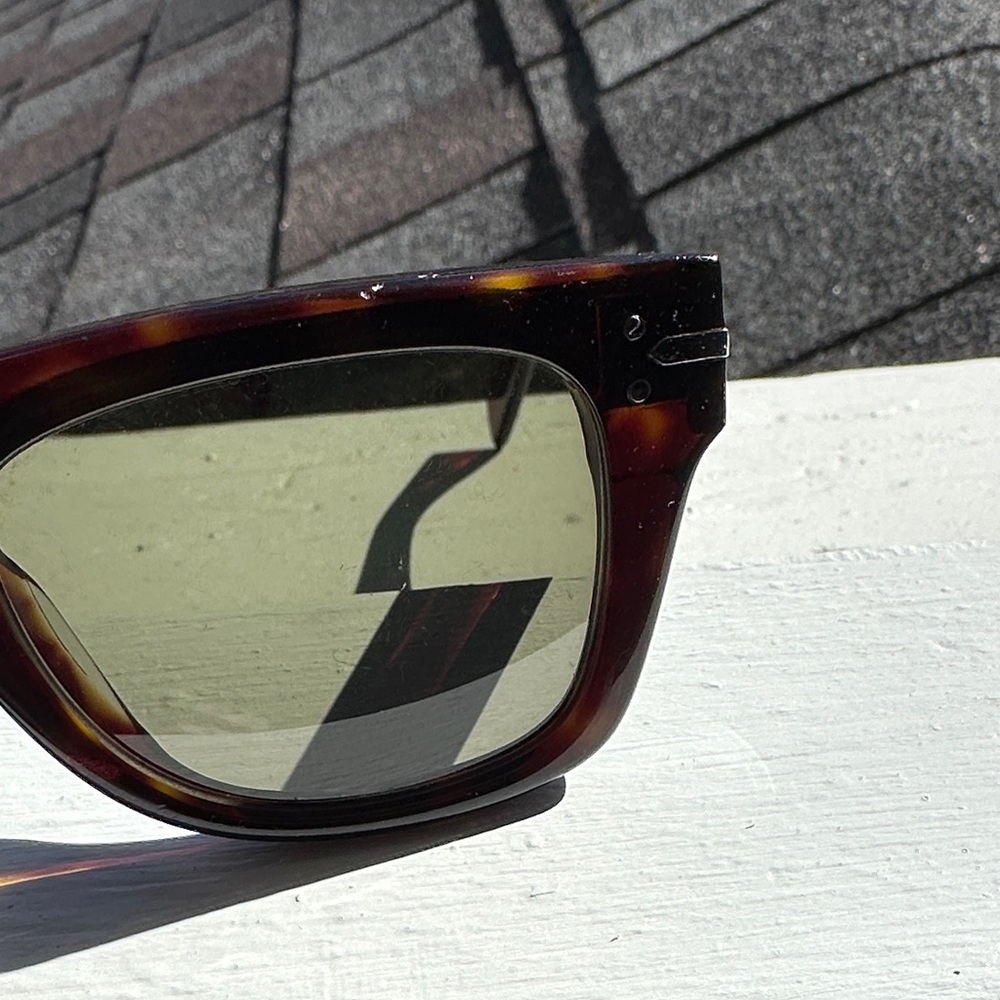 Céline Tortoiseshell Square Sunglasses Brown Italy Designer Classic UV - Picture 3 of 9